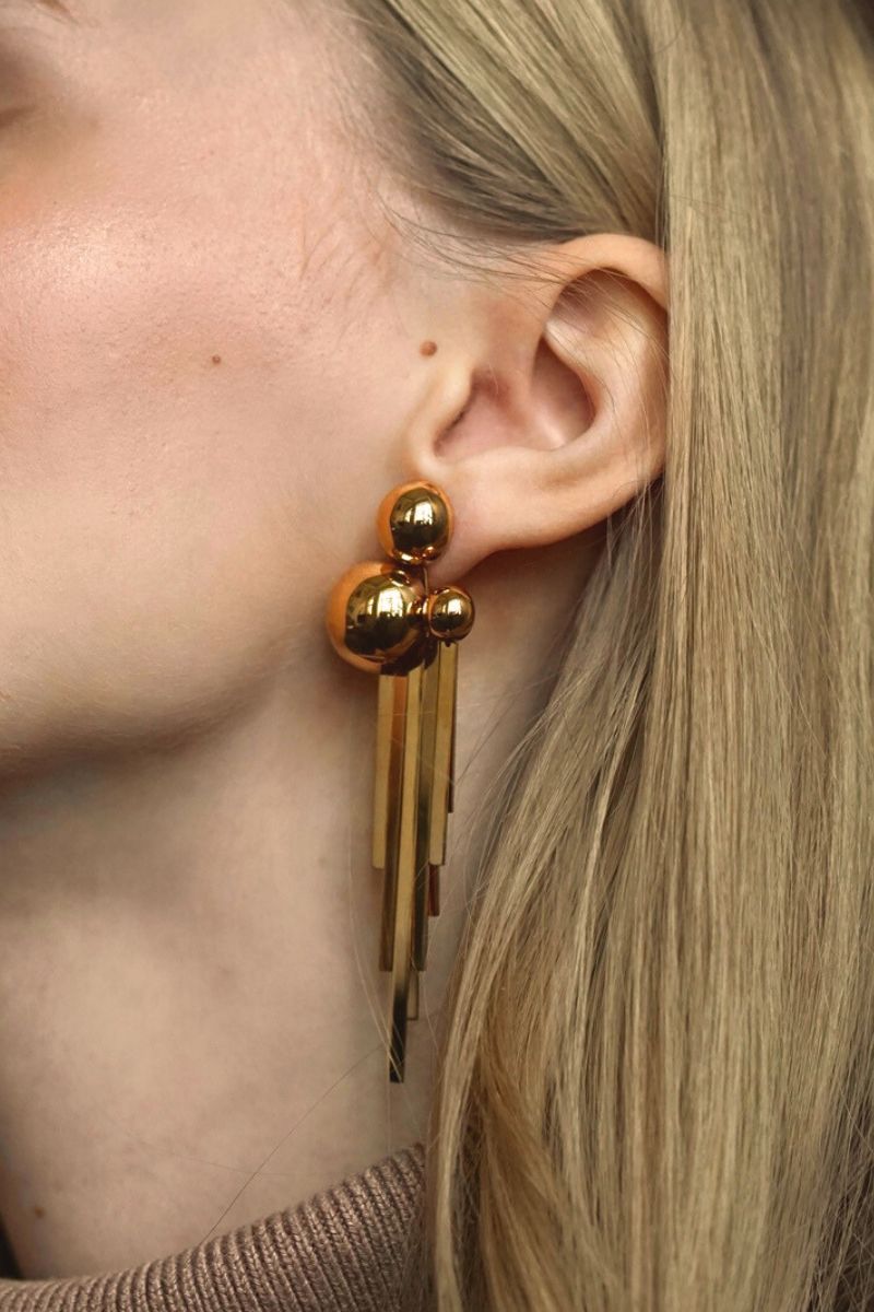 Solar Golden Cluster Earrings