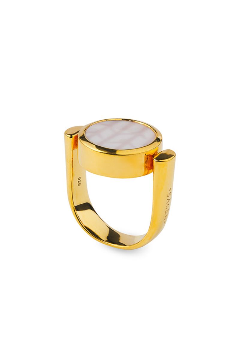 Swedish Grace Golden Rotate Ring - Scandinavian Design Jewelry - Sagen Sweden