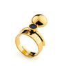 Satellite Golden R2 Ring - Scandinavian Design Jewelry - Sagen Sweden