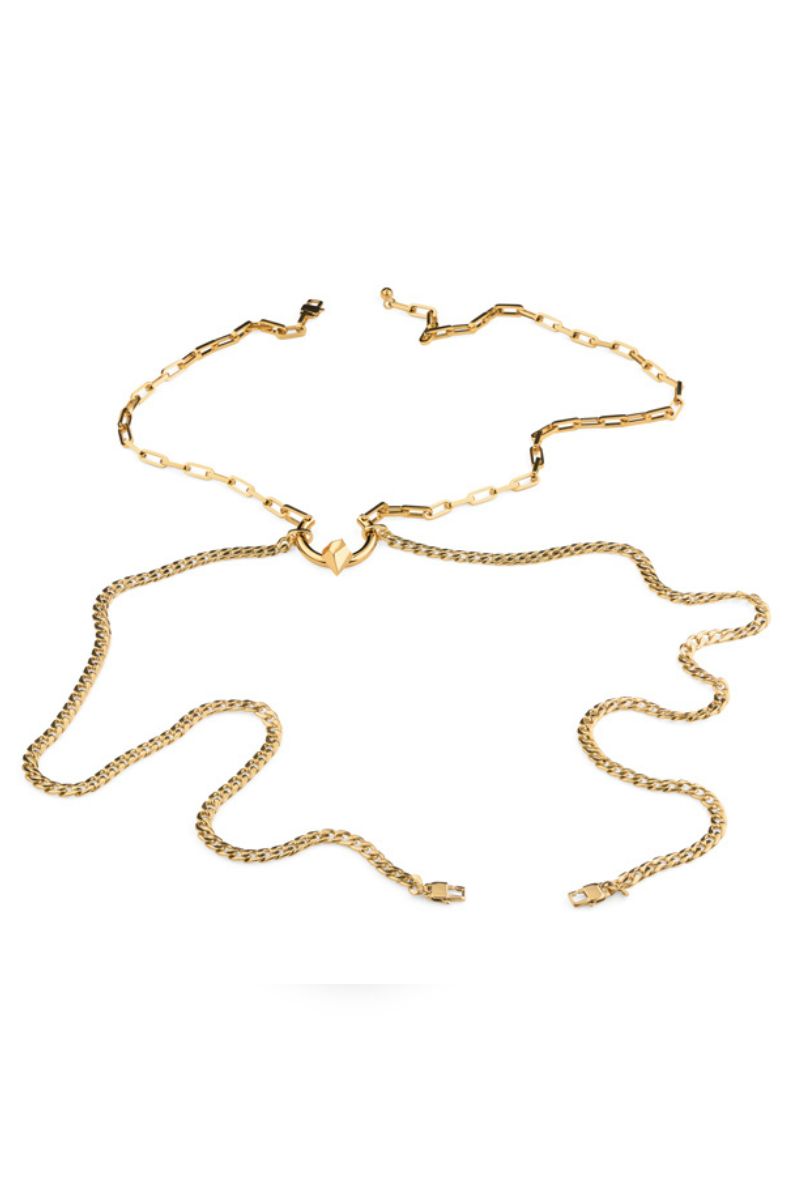 Juno Golden Body Chain - Bär som kroppssmycke eller halsband - Scandinavian Design Jewelry - Sagen Sweden