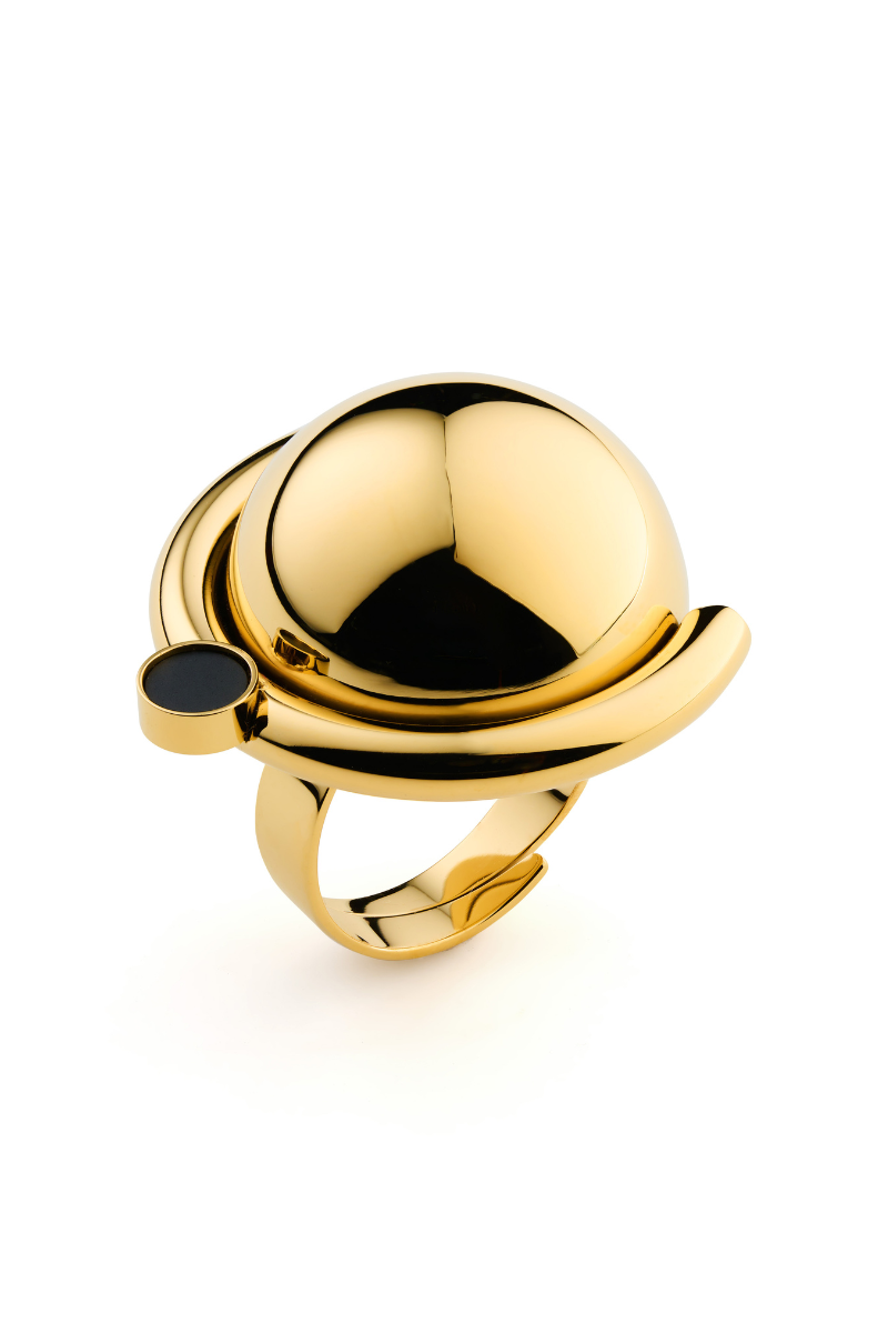 Satellite Golden R4 Ring - Scandinavian Design Jewelry - Sagen Sweden