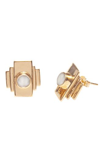 Modernista Zenit Golden Earrings - Scandinavian Design Jewelry - Sagen Sweden