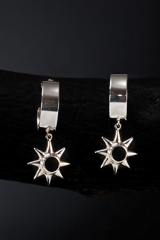 Silver Star Hoops - Scandinavian Design Jewelry - Sagen Sweden