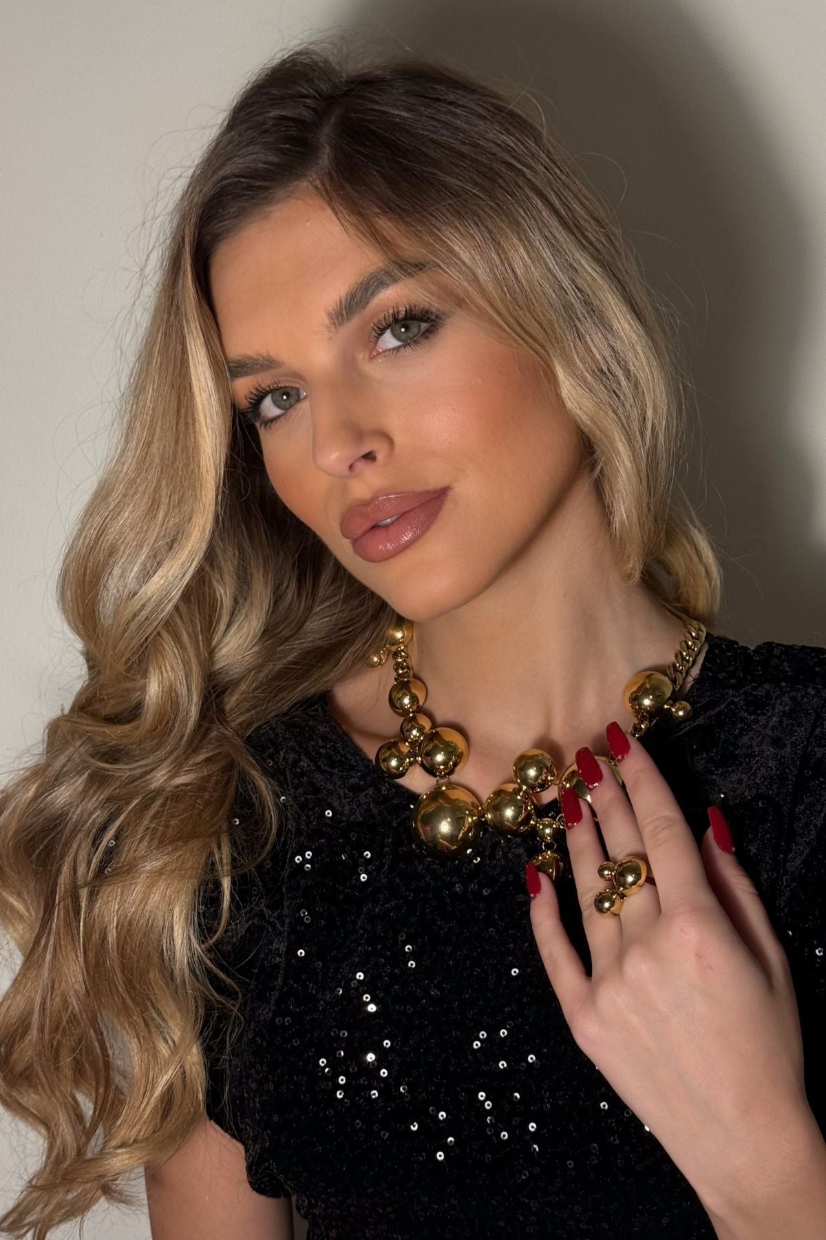 Solar Golden Statement Necklace