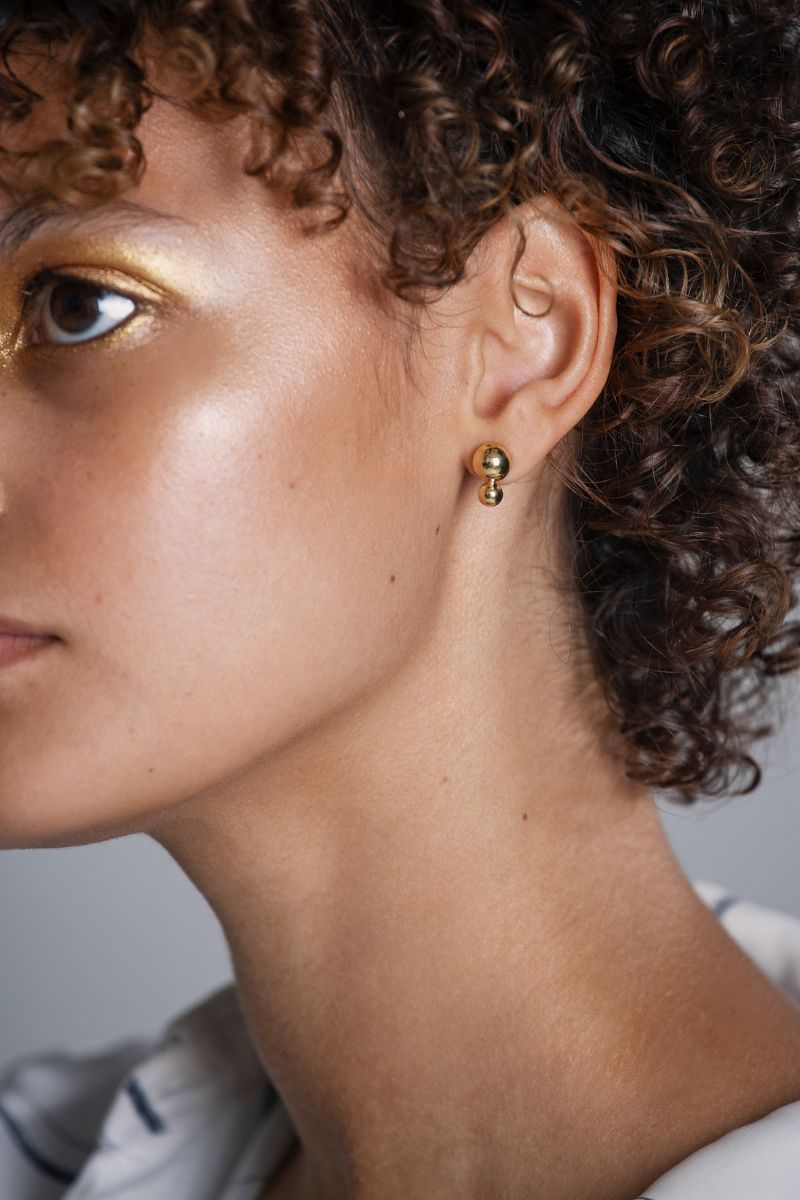 Solar Duo Golden Earrings