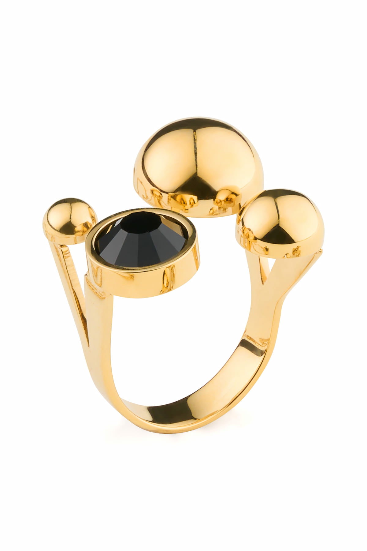 Solar Golden Ring Crystal Black