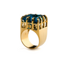 Prisma Teal Golden Royal Ring - Scandinavian Design Jewelry - Sagen Sweden