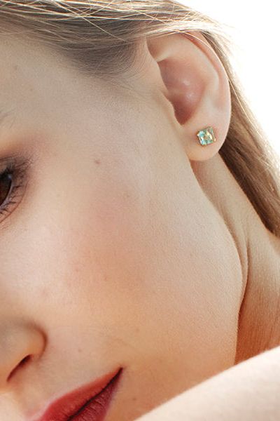 Prisma Aqua Golden Earrings